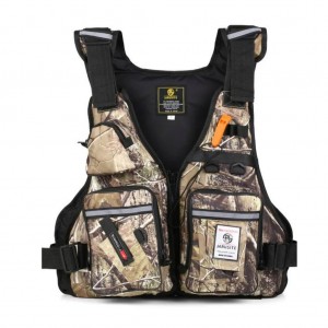 جلیقه ماهیگیری | جلیقه نجات طرح چریکی قهوه