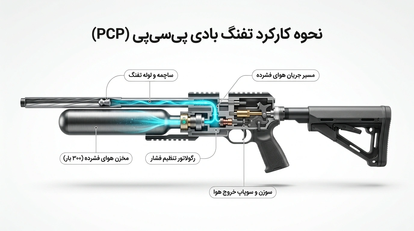 نحوه کارکرد تفنگ پی سی پی
