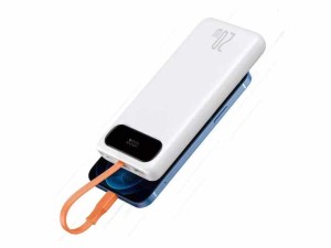 پاوربانک 10000 فست شارژ با کابل لایتنینگ بیسوس Baseus Power Bank 10000mAh 20W PPBLK-02