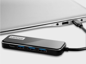 هاب تایپ‌سی با 4 پورت لنوو Lenovo EC04 USB 3.0 HUB Adapter Multi USB Splitter