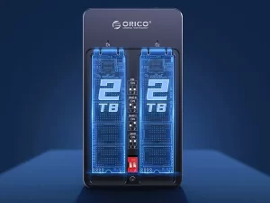 باکس هارد دوتایی M2 فلزی اوریکو ORICO M2N210-RC3 Dual-bay M.2 NGFF SATA SSD Enclosure