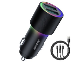 مینی شارژر فندکی دو پورت جویروم Joyroom JR-CL10 Mini Car Charger 24W