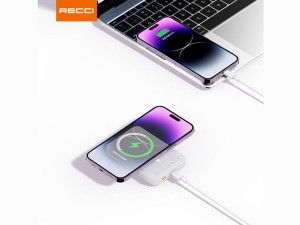 پاوربانک بی سیم مغناطیسی 5000 میلی آمپر ساعت رسی Recci Wireless Magnet Power Bank 5000mah RPB-W11