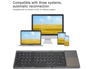 کیبورد بلوتوث تاشو با تاچ پد Foldable Bluetooth Keyboard With Touch Pad B033