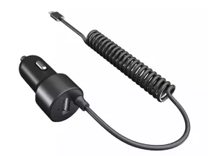 شارژر فندکی یو اس بی همراه با کابل لایتنینگ پورودو Porodo Dual Output Car Charger 4.8A