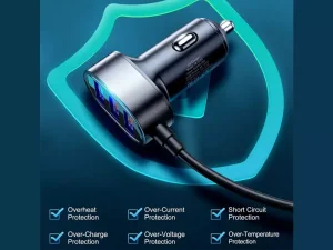 شارژر فندکی 5 پورت یواس‌بی 45 وات خودرو جویروم Joyroom JR-CL03 Pro 45W 5-Port USB Car Charger