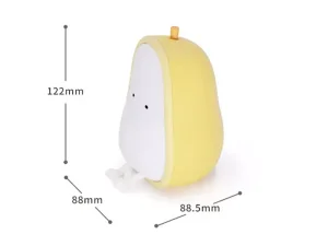 چراغ خواب رومیزی شارژی فانتزی کودکانه طرح گلابی Cute Fruit Pear lamp Silicone Night Light USB Rechargeable Cartoon Bedroom H-L-16