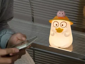 چراغ خواب فانتزی رومیزی سیلیکونی شارژی Xiao Liu Ya pat lamp USB cute desktop ornament silicone