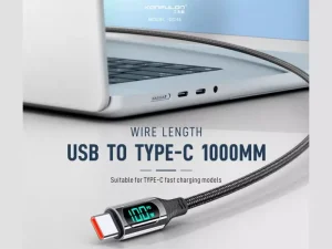 کابل شارژر سریع یو اس بی به تایپ سی کانفلون به طول 1 متر Konfulon Fast Charger Cable TYPE-C USB DC45 100W