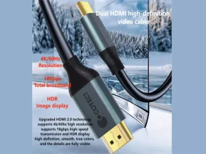 کابل دو سر اچ دی ام آی 3 متری کوتتسی Coteci 4K Hdmi 2.0 Dual Port 87103