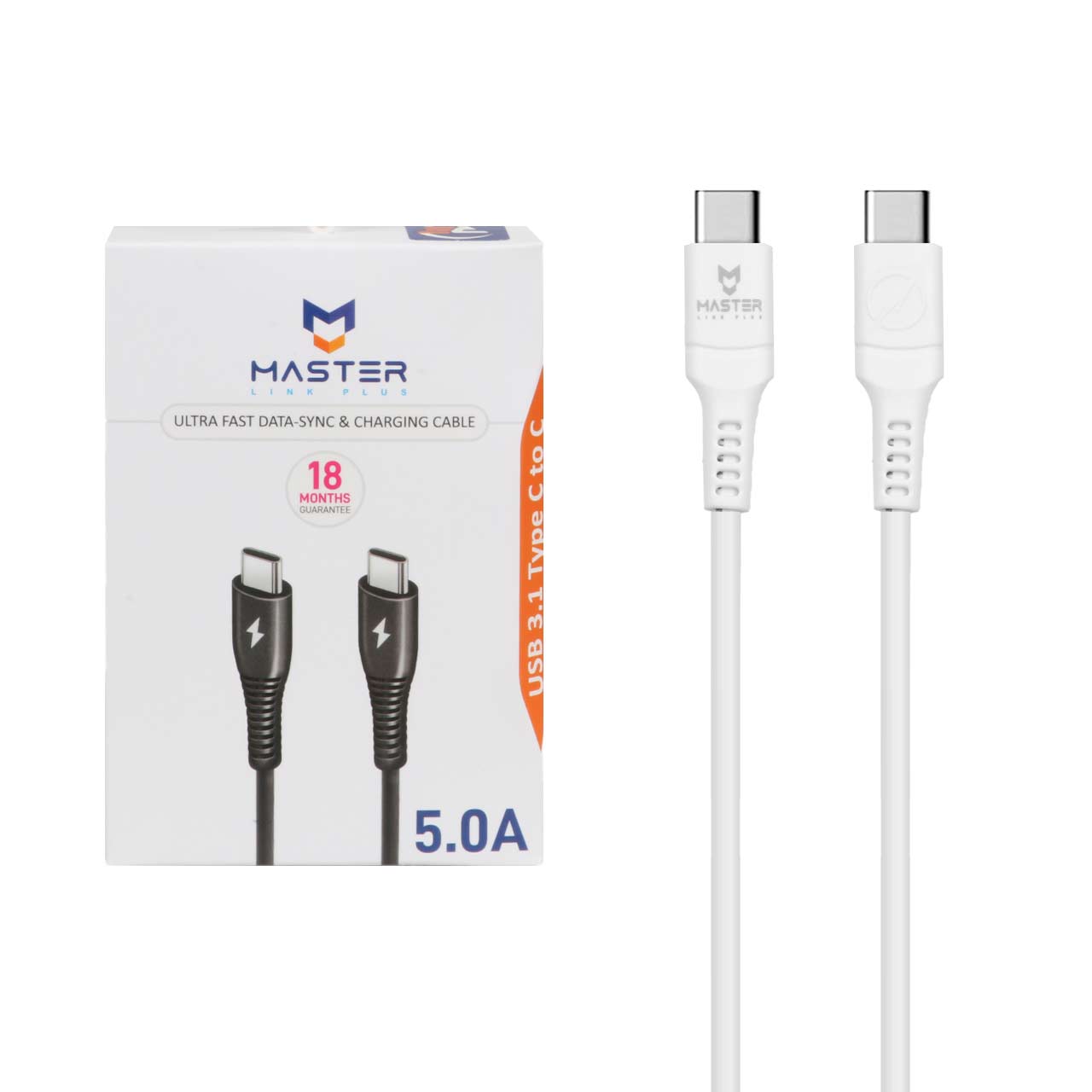 کابل شارژ سوپر فست MASTER Type-C to Type-C مدل ETM 002 - سفید