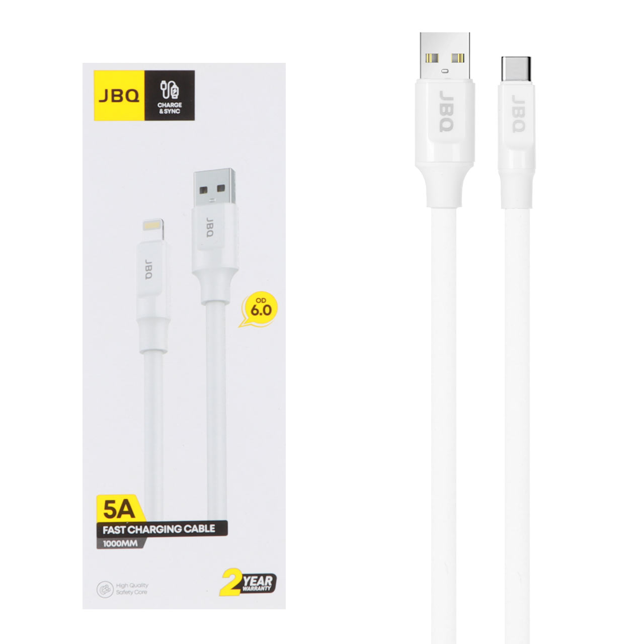 کابل شارژ فست آیفون JBQ مدل CA-550 - سفید (گارانتی یکساله رصاصی)