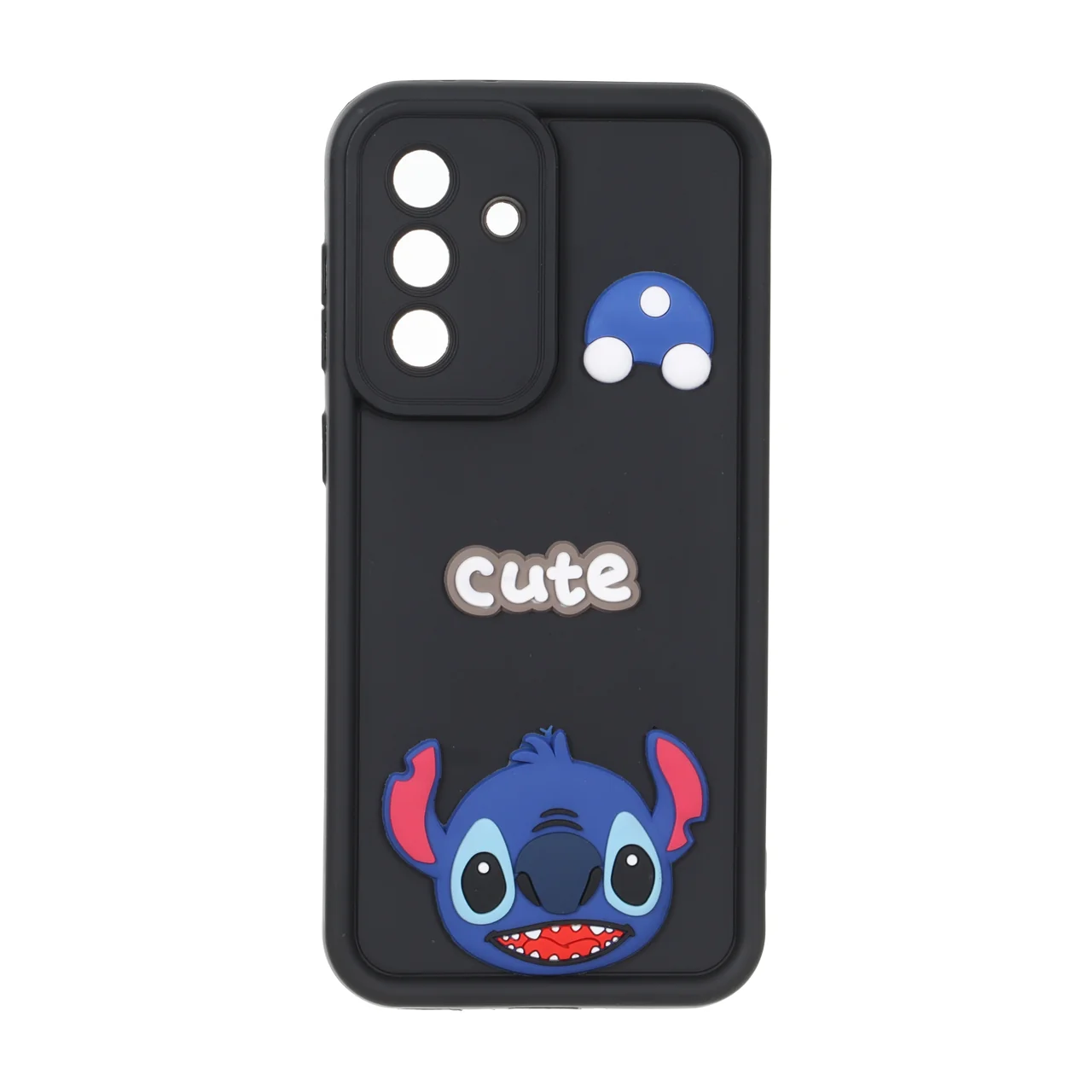 قاب Solid Case عروسک برجسته محافظ لنزدار Samsung Galaxy A56 / A36 - مشکی