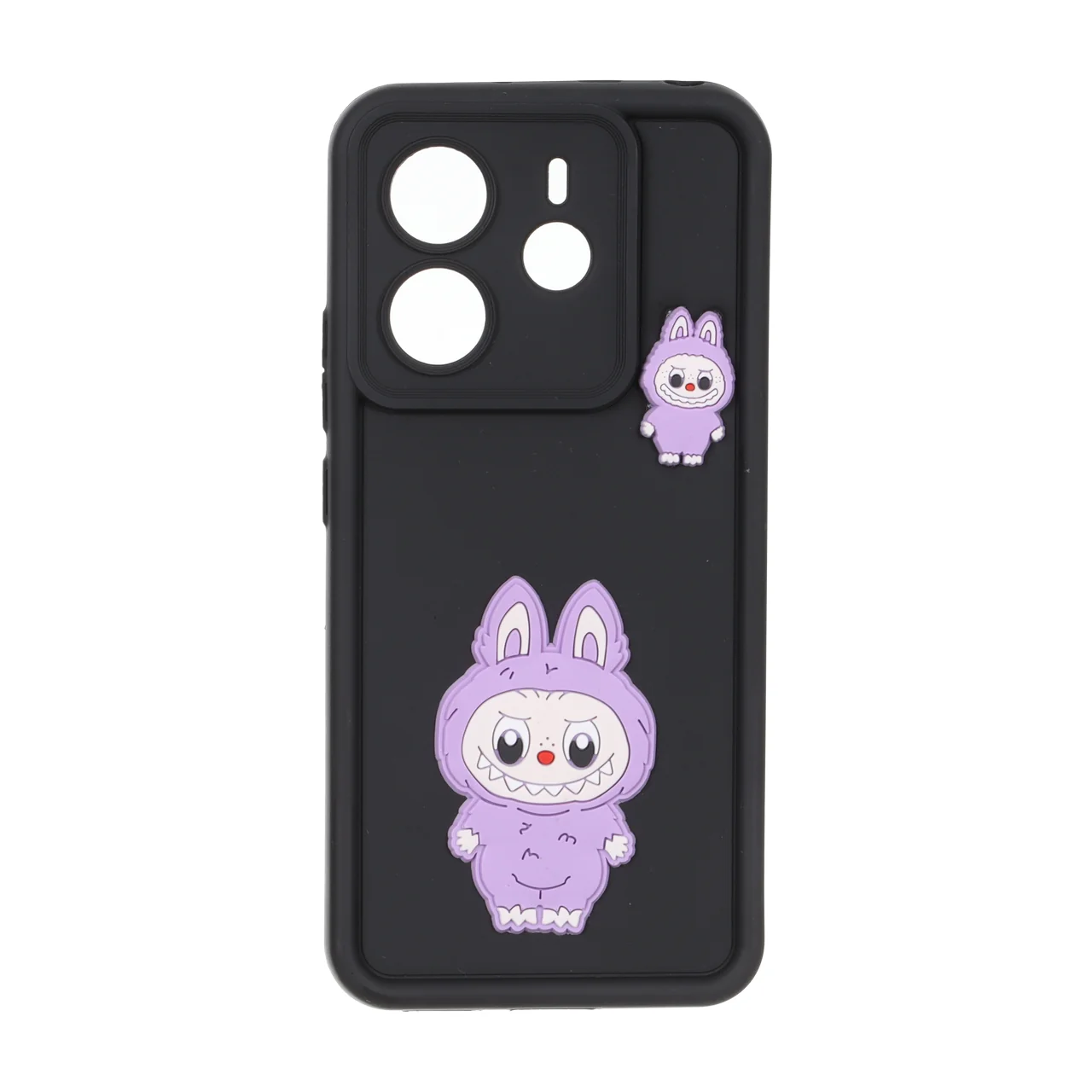 قاب Solid Case عروسک برجسته محافظ لنزدار Xiaomi Redmi Note 14 4G - مشکی کد 1