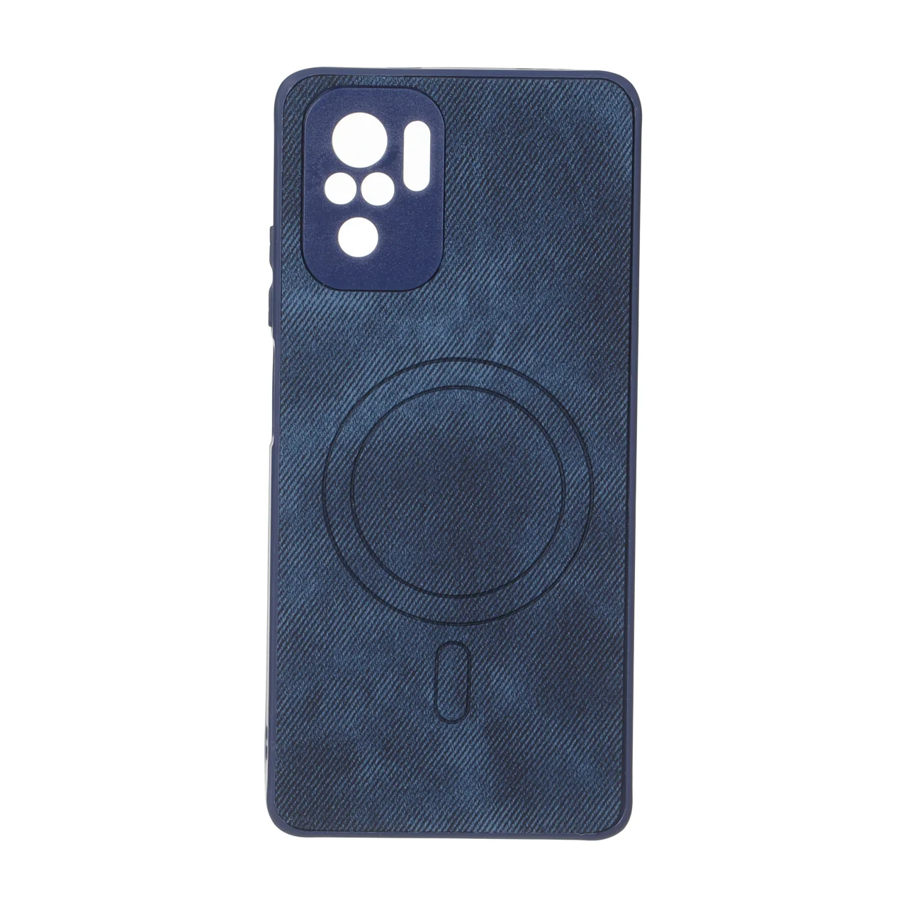 قاب پارچه ای طرح مگ سیف محافظ لنزدار Xiaomi Redmi Note 10 4G / Redmi Note 10S / Poco M5S - سرمه ای