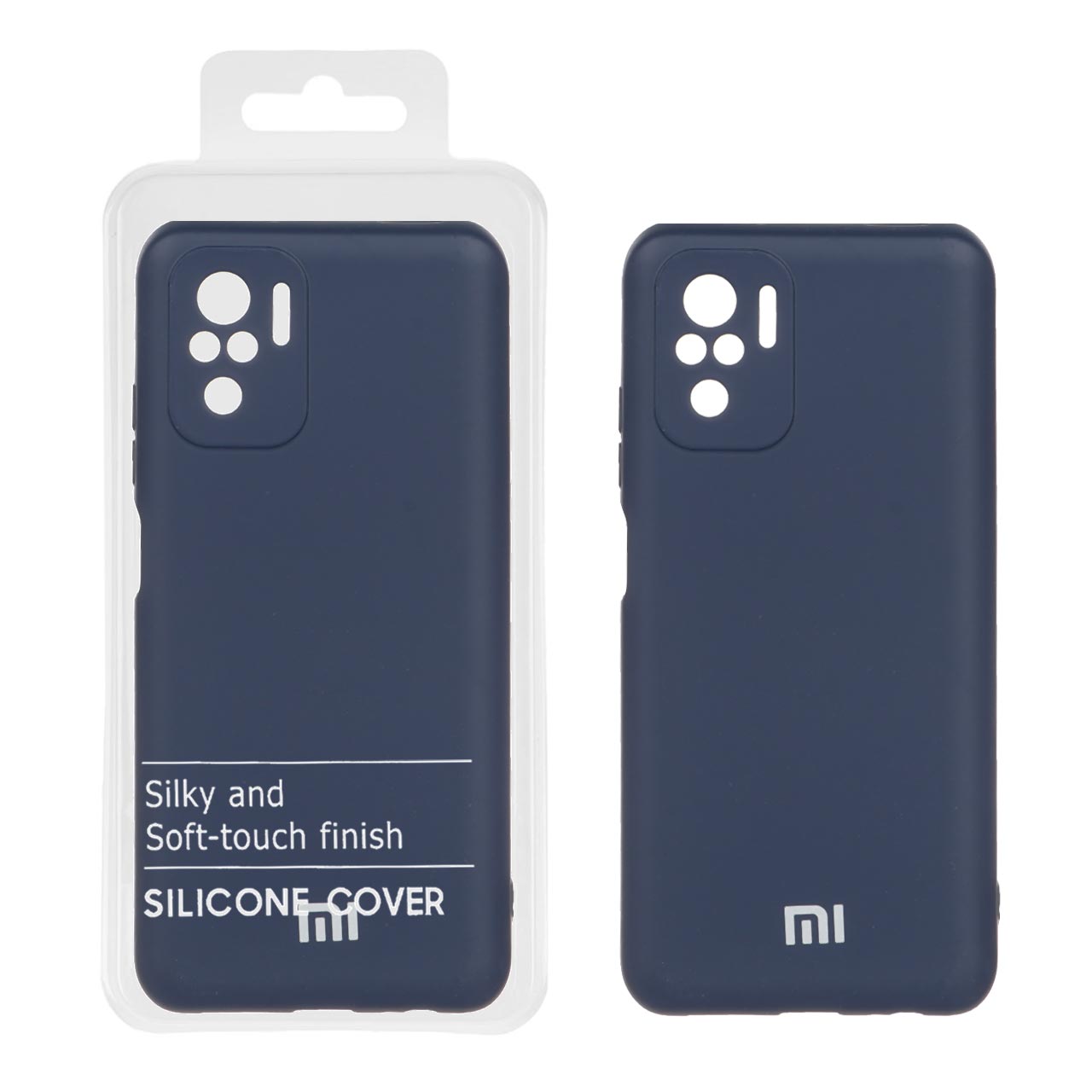 قاب نیو سیلیکون محافظ لنزدار Xiaomi Redmi Note 10 4G / Redmi Note 10S / Poco M5S - RFF - سرمه ای (پک دار)