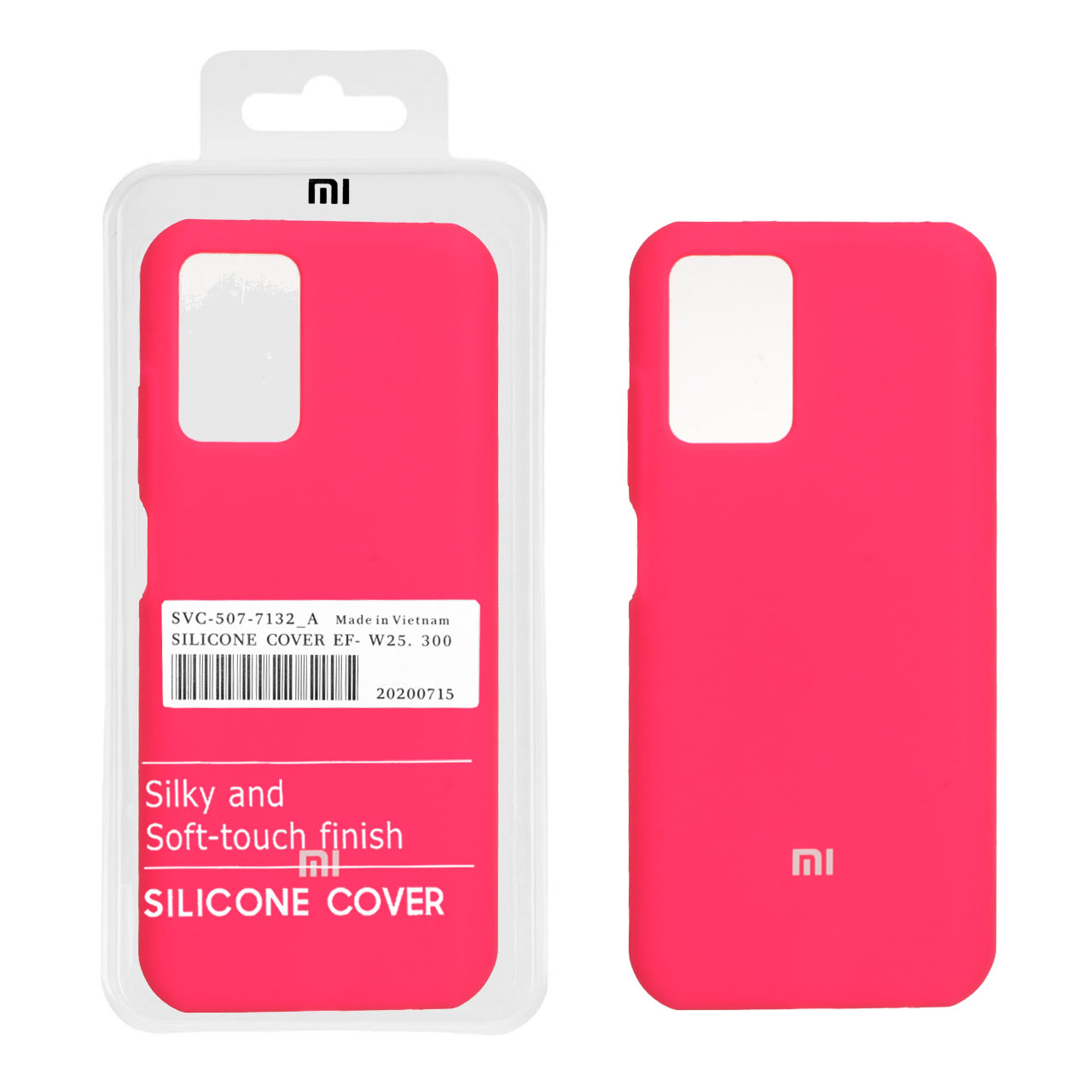 قاب سیلیکونی پاک کنی اورجینال درجه یک Xiaomi Redmi Note 10 4G / Redmi Note 10S / Poco M5S - صورتی فانتزی (پک دار)