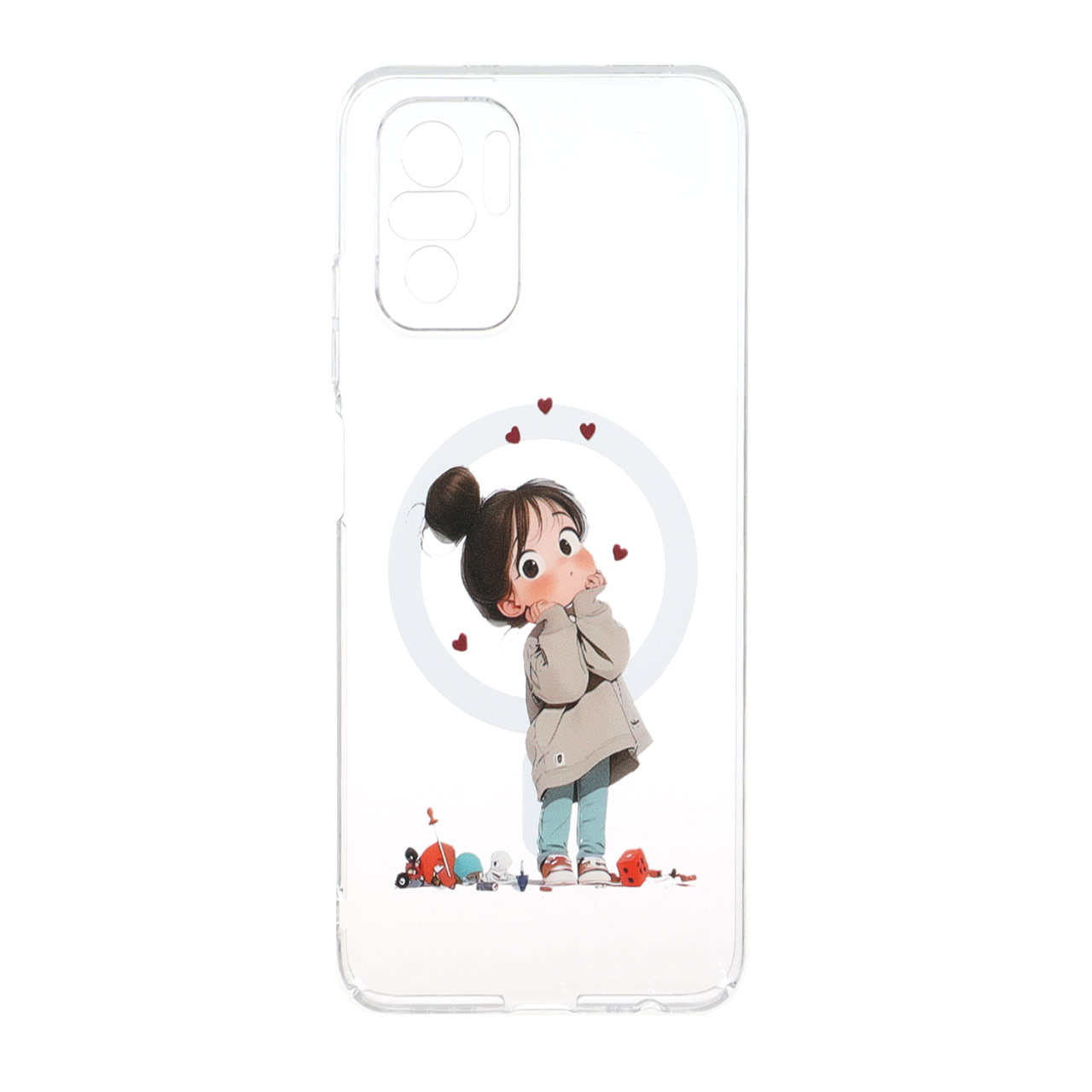 قاب Cute Girl طرح مگ سیف کریستالی Xiaomi Redmi Note 10 4G / Redmi Note 10S / Poco M5S - کد 3