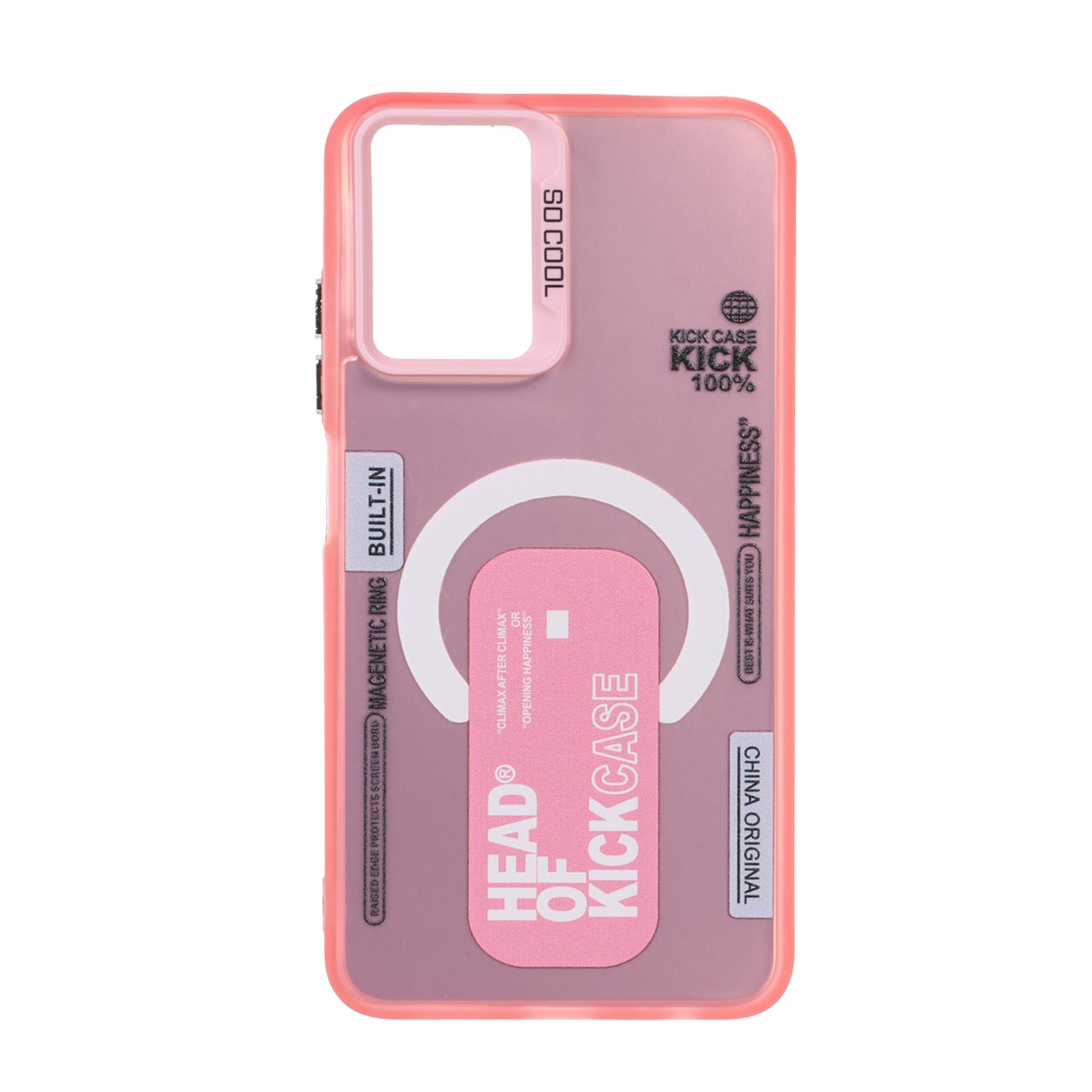 قاب SO COOL طرح مگ سیف Kick Case مدل Xiaomi Redmi Note 10 4G / Redmi Note 10S / Poco M5S - صورتی