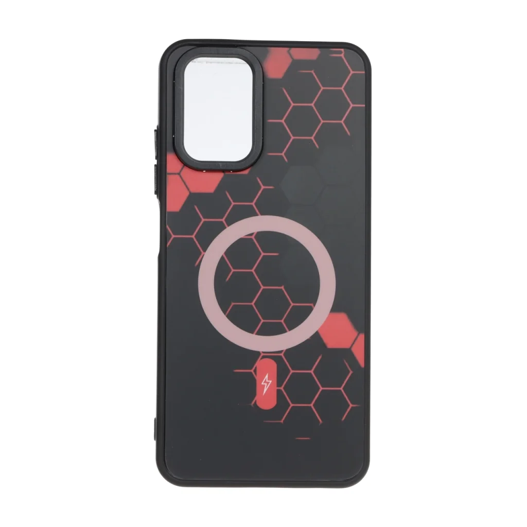 قاب Hexagon طرح مگ سیف Xiaomi Redmi Note 10 4G / Redmi Note 10S / Poco M5S - قرمز