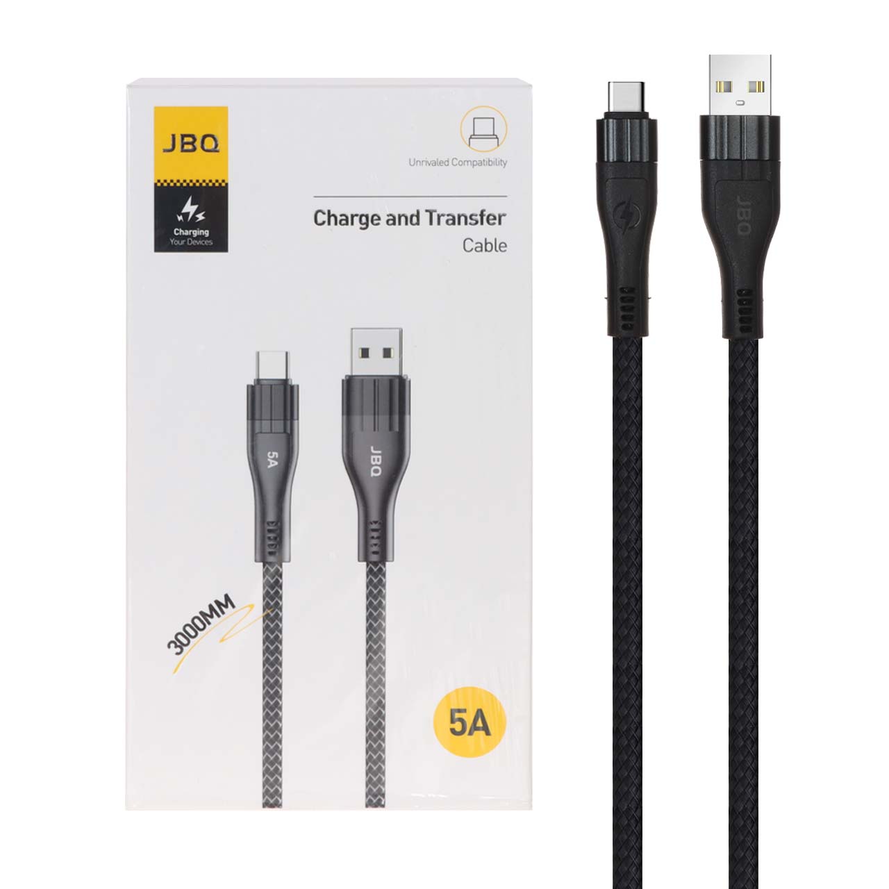کابل شارژ 3 متری فست JBQ Type-C مدل CA-3010C - مشکی (گارانتی یکساله رصاصی)
