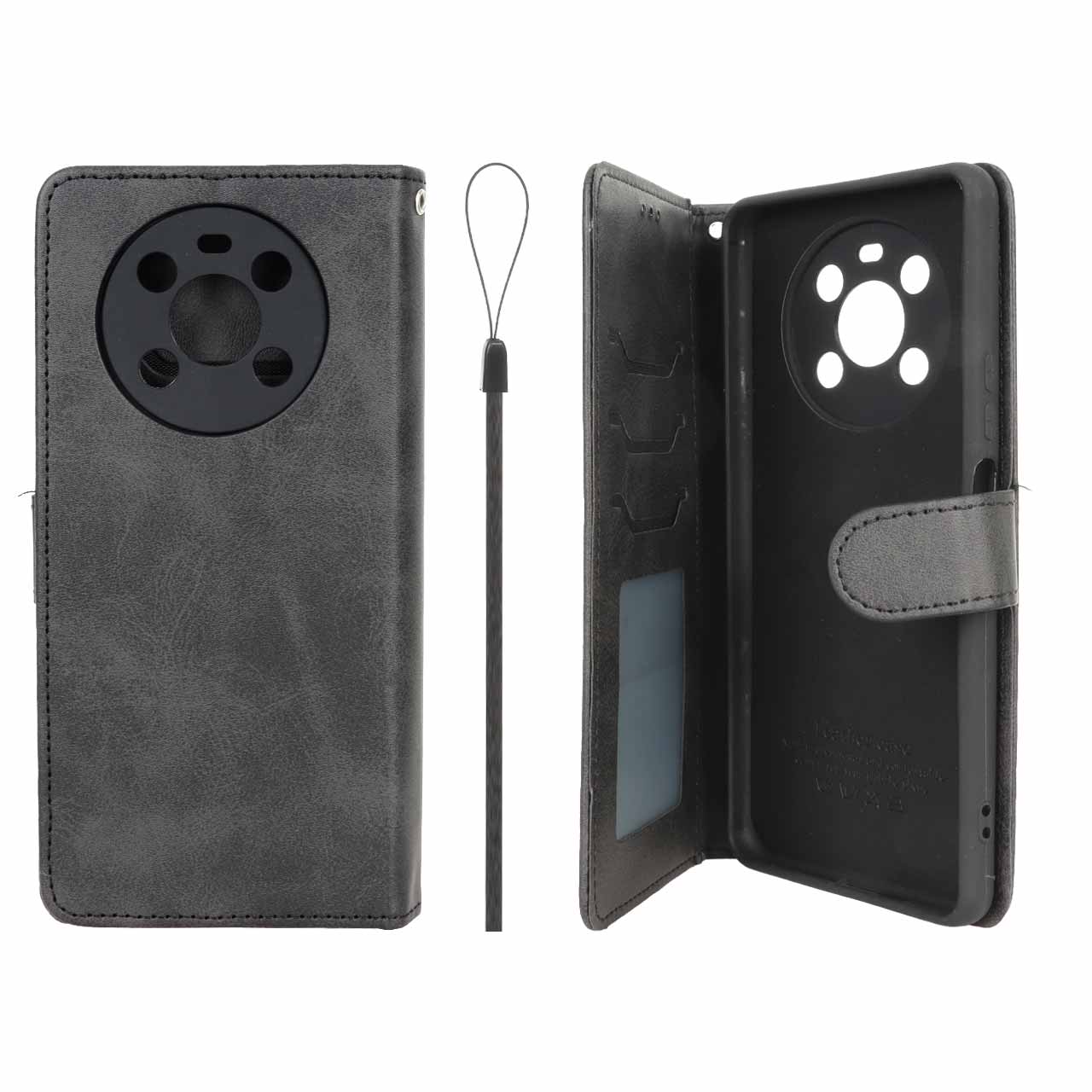 کیف موبایل مگنتی درجه یک داخل خز MNC Plus مدل Honor X9 - مشکی