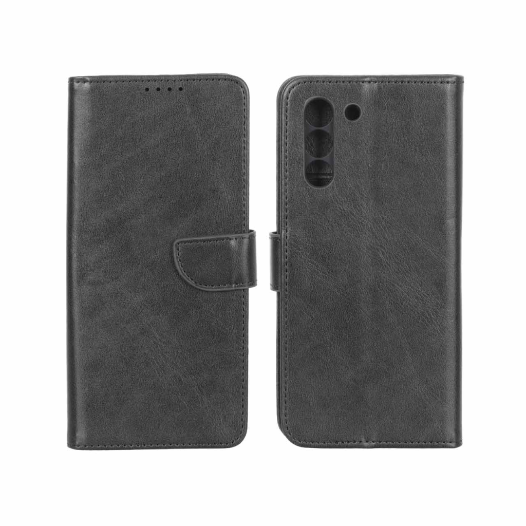 کیف چرمی موبایل مگنتی محافظ لنزدار Samsung Galaxy S21 FE - مشکی