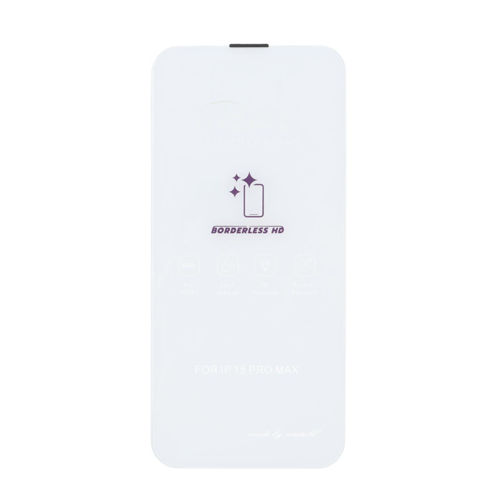محافظ صفحه نمایش شیشه ای Mietubl 3D Large Arc مدل Apple iPhone 15 pro max بدون حاشیه - NTC