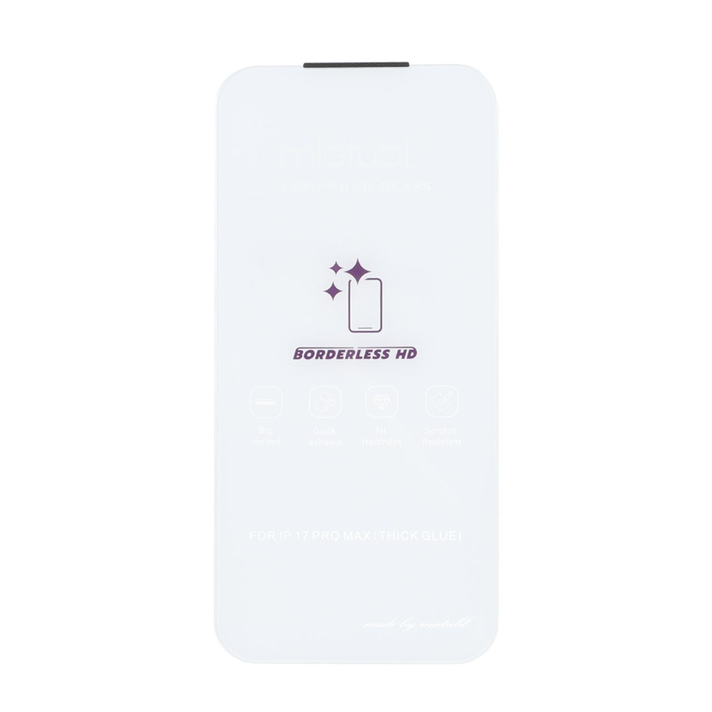 محافظ صفحه نمایش شیشه ای Mietubl 3D Large Arc مدل Apple iPhone 17 pro max بدون حاشیه - NTC