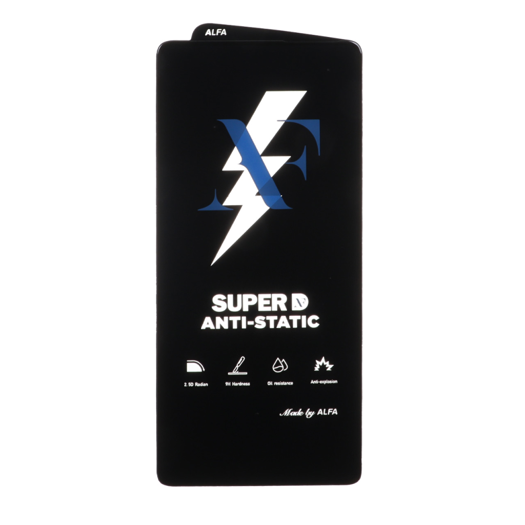 محافظ صفحه نمایش شیشه ای Super D Anti Static ALFA مدل Xiaomi Redmi Note 13 Pro 4G / Note 14S / Poco M6 Pro 4G (بدون پک)