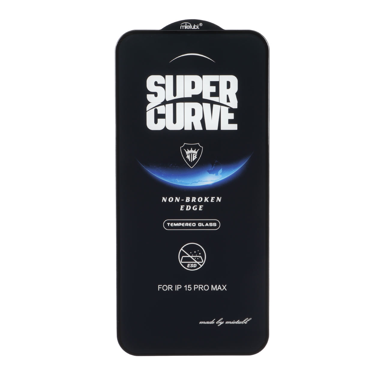 محافظ صفحه نمایش شیشه ای Full Cover ESD SUPER CURVE Mietubl مدل NTC - Apple iPhone 15 Pro Max