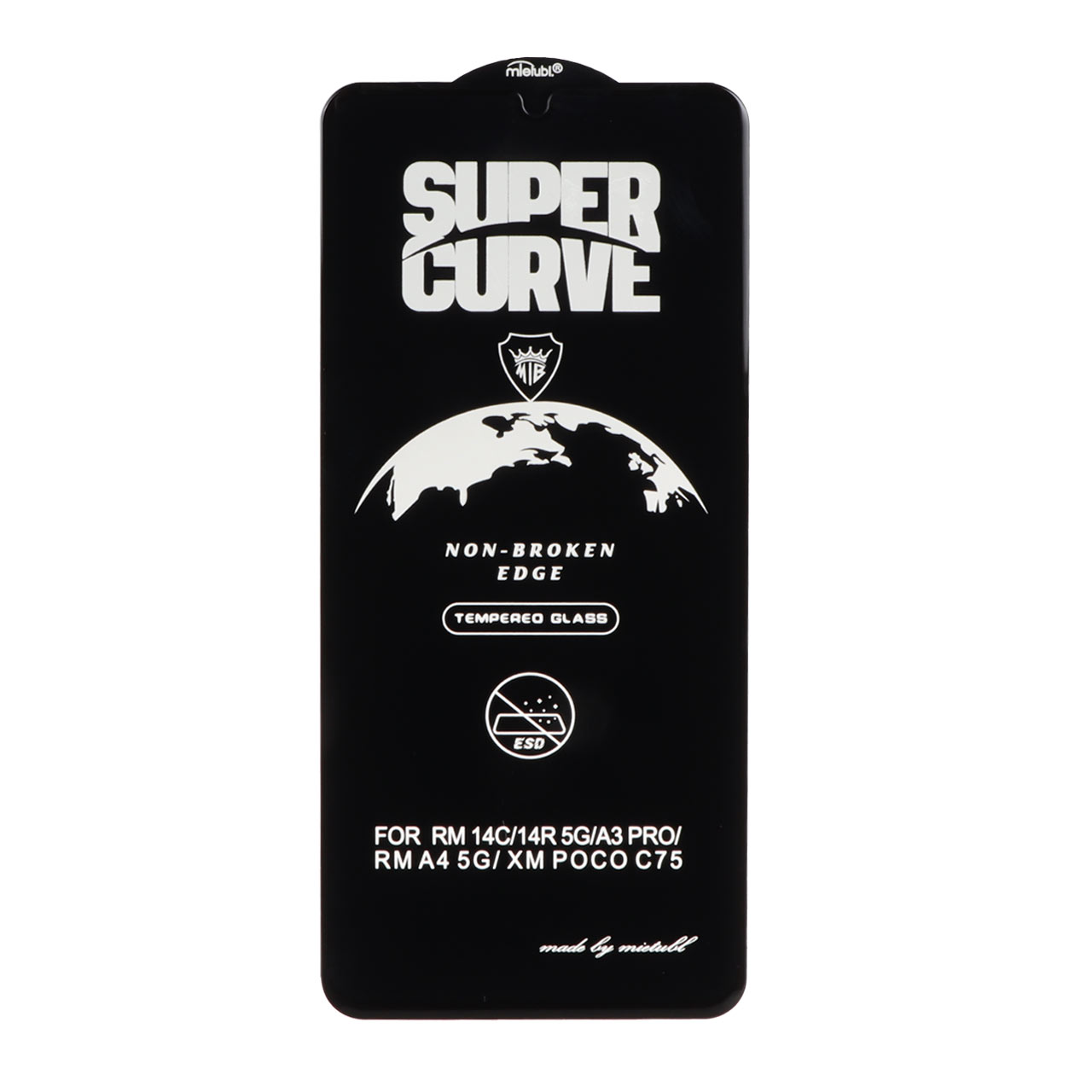 محافظ صفحه نمایش شیشه ای Full Cover ESD SUPER CURVE Mietubl مدل NTC - Xiaomi Redmi 14C / Poco C75 / Poco C71 / Redmi A5 / Redmi A3 Pro / Redmi A4