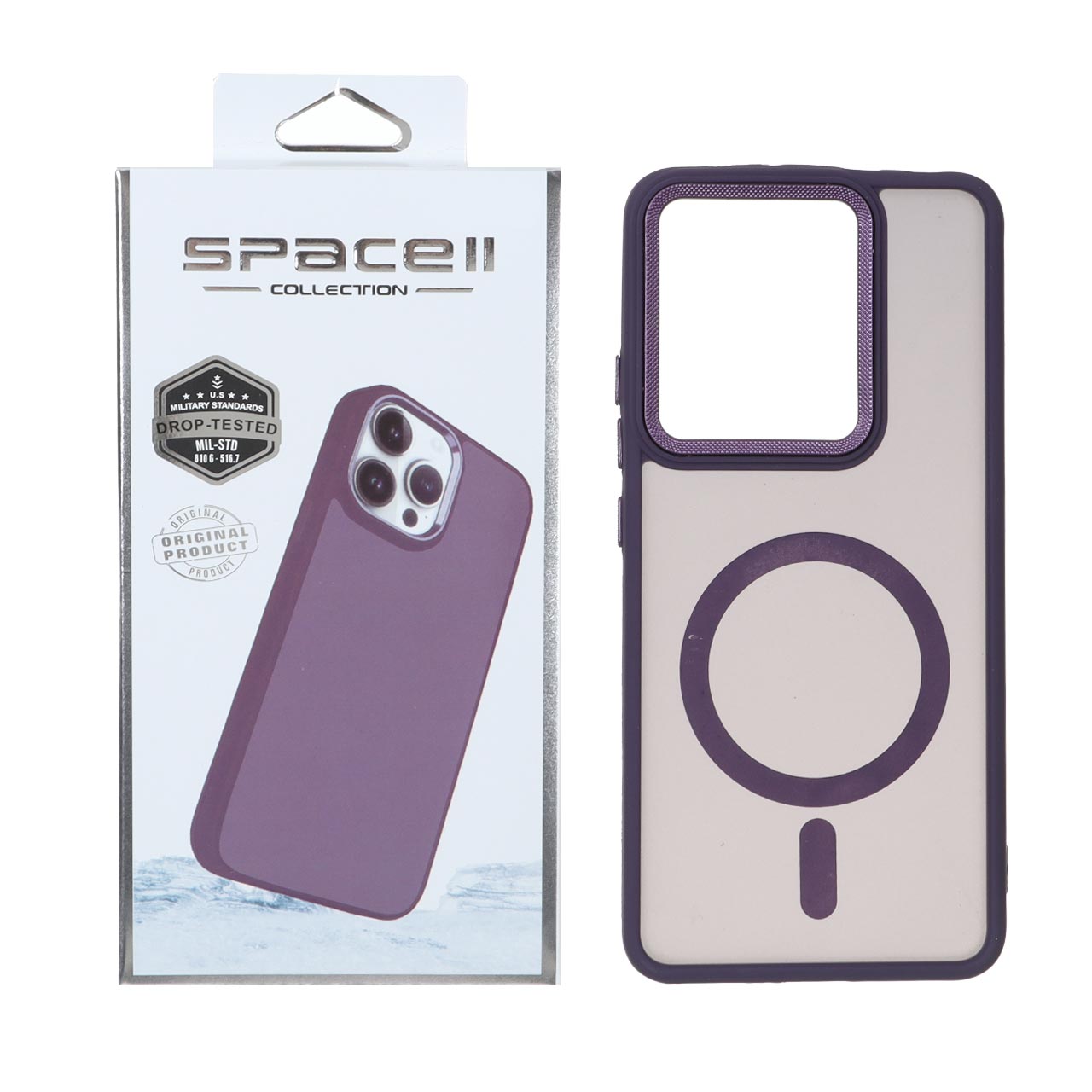 قاب Space مات لنز کربن طرح مگ سیف Xiaomi Redmi Note 13 4G - بنفش (پک دار)