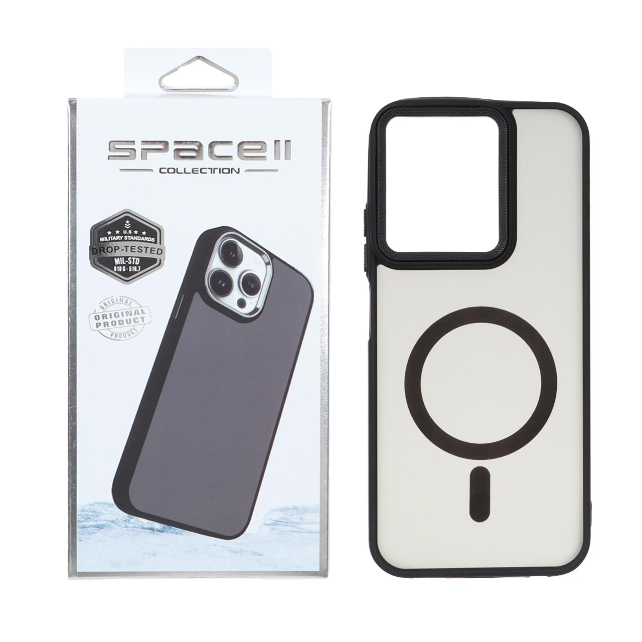 قاب Space مات لنز کربن طرح مگ سیف Xiaomi Redmi 15C / Poco C85 - مشکی (پک دار)