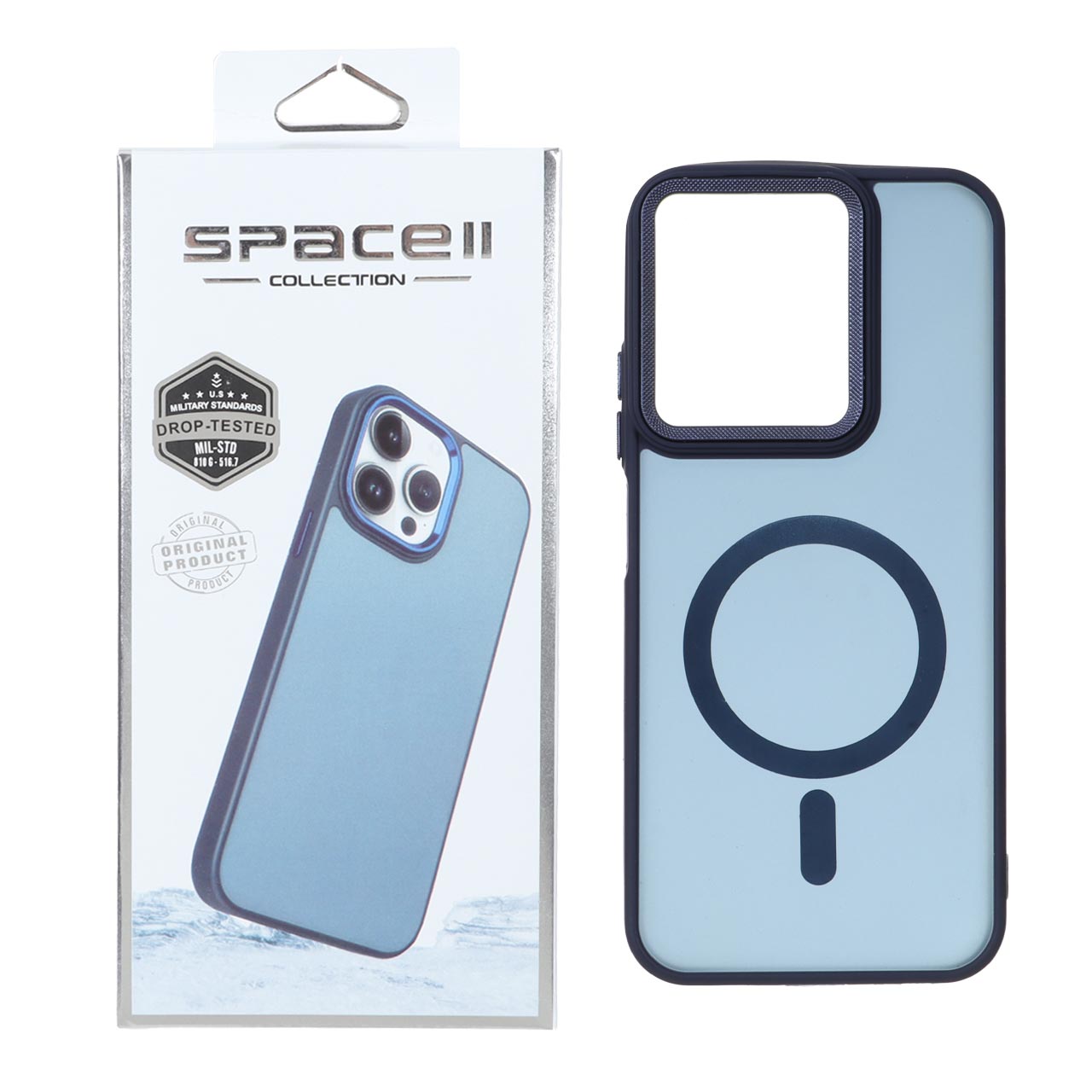 قاب Space مات لنز کربن طرح مگ سیف Xiaomi Redmi 15C / Poco C85 - سرمه ای (پک دار)