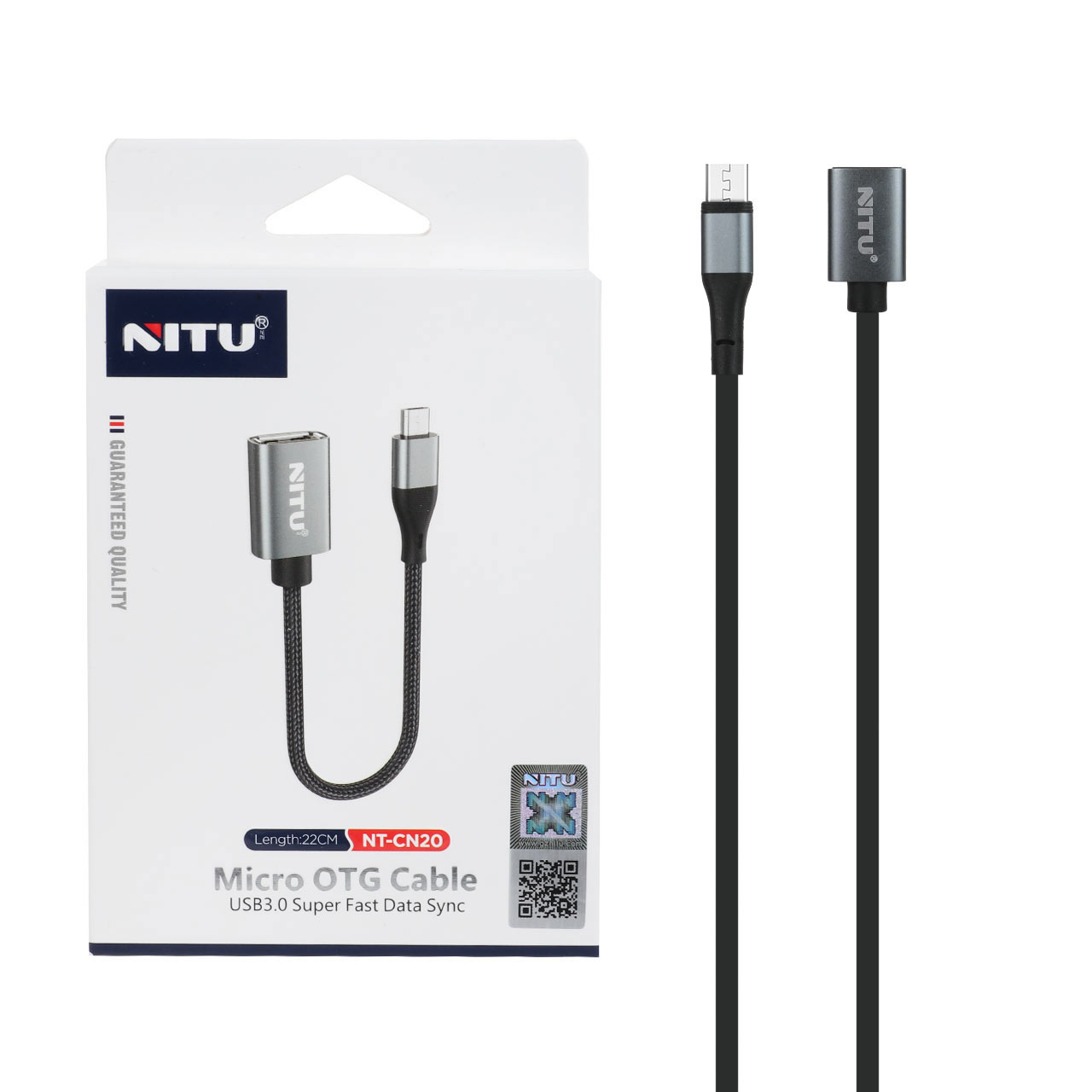 تبدیل NITU OTG TO micro USB مدل CN20 - مشکی خاکستری (گارانتی 18 ماه تعویض نیکان همراه)