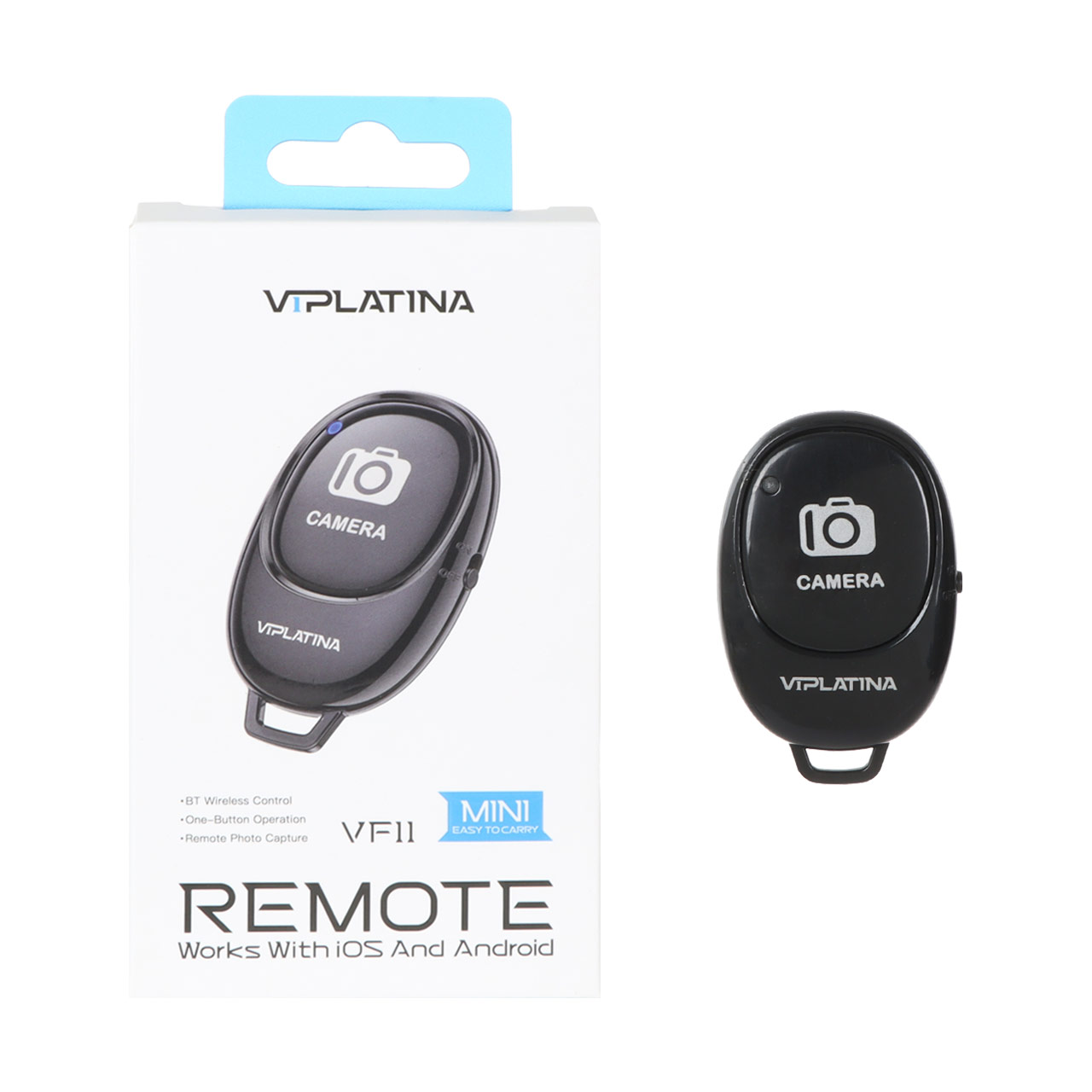 ریموت کنترل VIPLATINA مدل VF11 مناسب برای گوشی موبایل و تبلت - مشکی (گارانتی 18 ماه تعویض نیکان همراه)