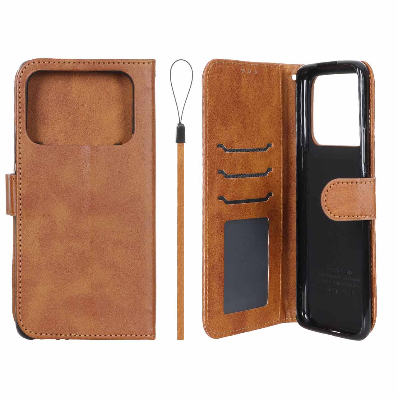 کیف موبایل مگنتی درجه یک داخل خز MNC Plus مدل Xiaomi Mi 11 Ultra - عسلی