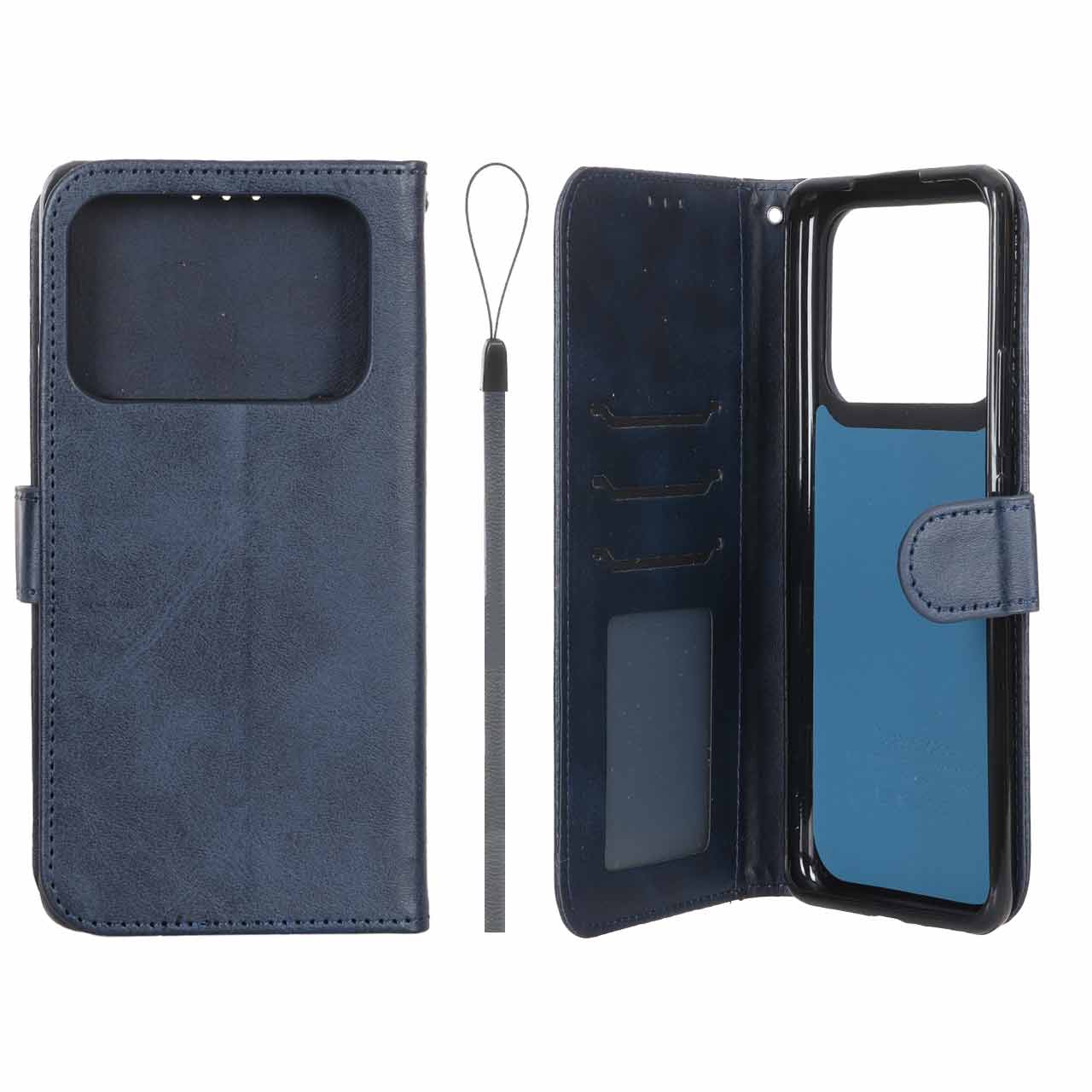 کیف موبایل مگنتی درجه یک داخل خز MNC Plus مدل Xiaomi Mi 11 Ultra - سرمه ای