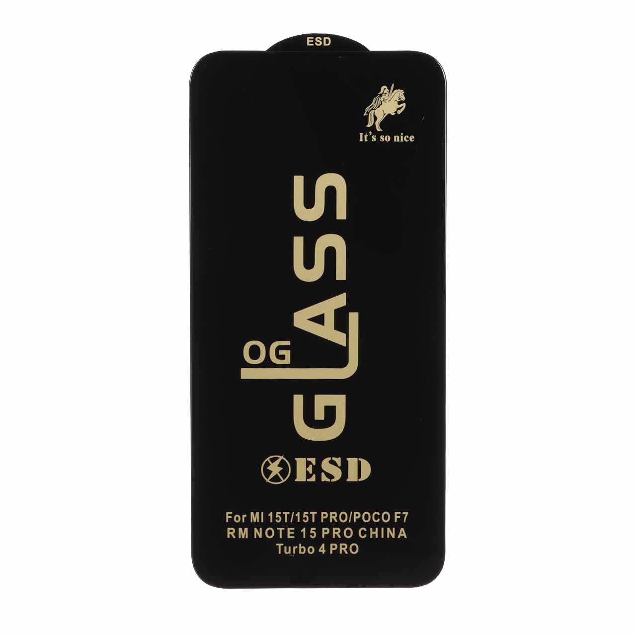 محافظ صفحه نمایش شیشه ای درجه یک Full Cover OG - ESD OVOG مدل Xiaomi Redmi Note 15 Pro 5G