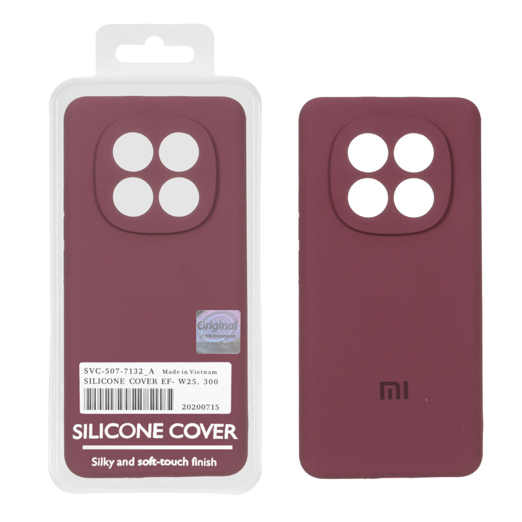 قاب سیلیکونی پاک کنی اورجینال Master Quality مدل Xiaomi Redmi Note 15 - زرشکی (پک دار)