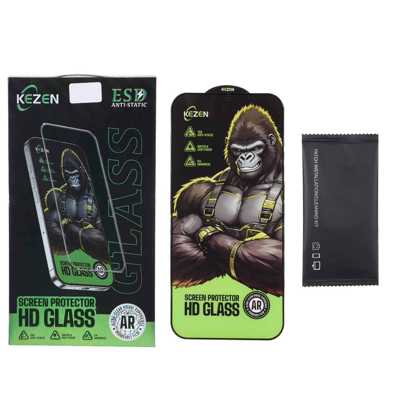 محافظ صفحه نمایش شیشه ای Full Cover Kezen Anti Static ESD مدل Apple iPhone 12 Pro Max (پک دار)