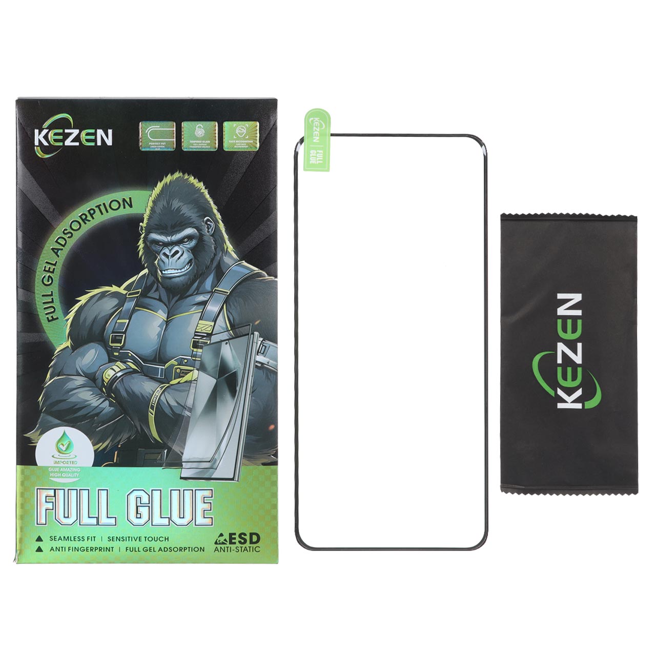 محافظ صفحه نمایش شیشه ای خم فول چسب Full Cover Kezen درجه یک Honor X9c 5G / X60 PRO 5G (پک دار)