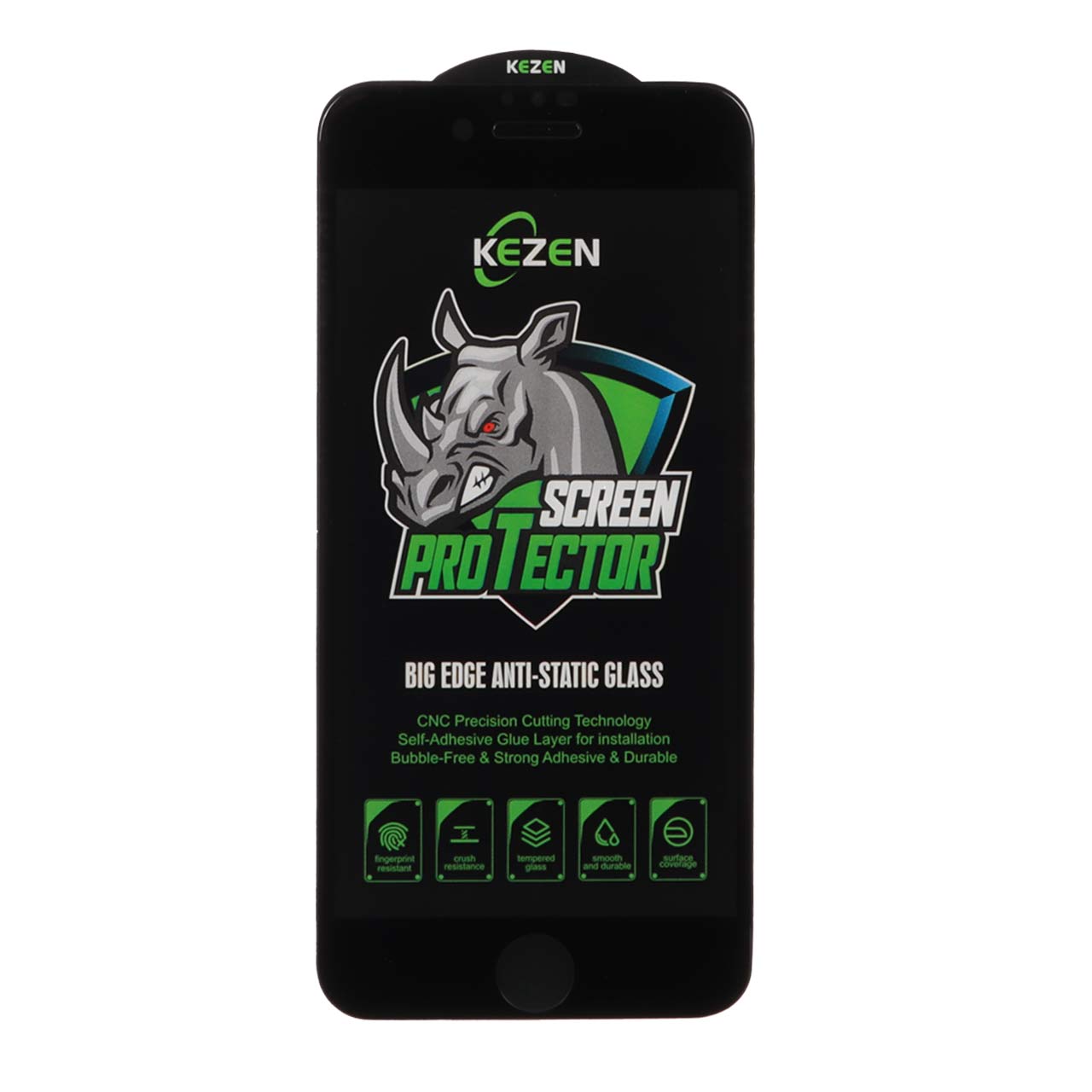 محافظ صفحه نمایش شیشه ای Full Cover Kezen Anti Static Big Edge مدل Apple iPhone 6 / 6S / 7 / 8 / SE 2020 / SE 2022 - مشکی