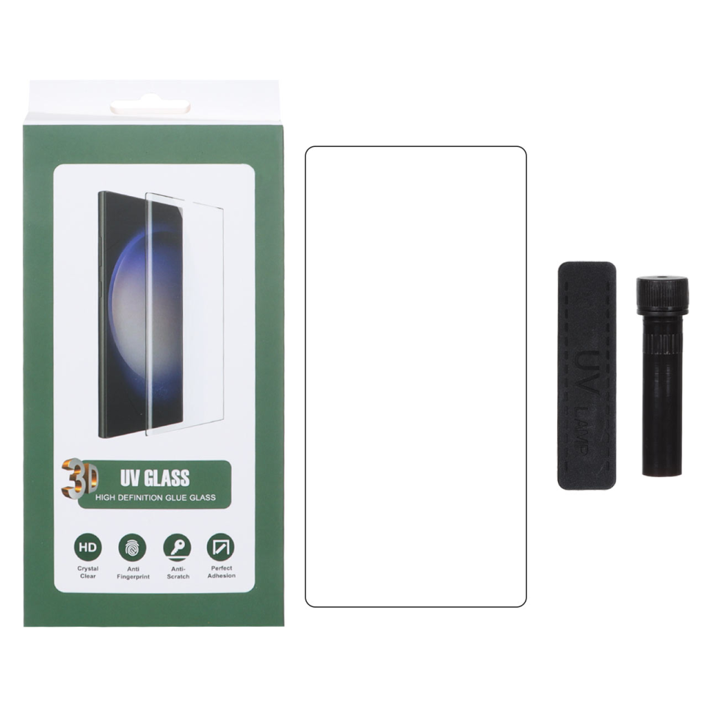 محافظ صفحه نمایش شیشه ای UV 3D Glass مدل Samsung Galaxy S23 Ultra (پک دار)