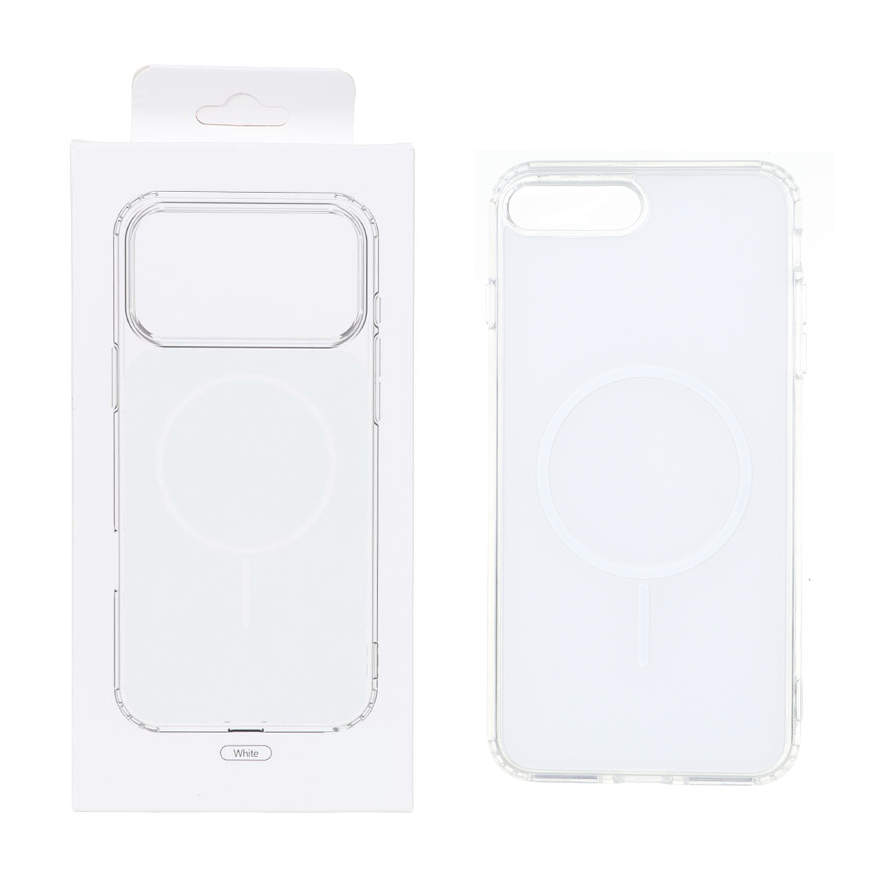 قاب پشت رنگی دور ژله ای با قابلیت شارژ MagSafe مدل Apple iPhone 7 Plus / iPhone 8 Plus - سفید (پک دار)