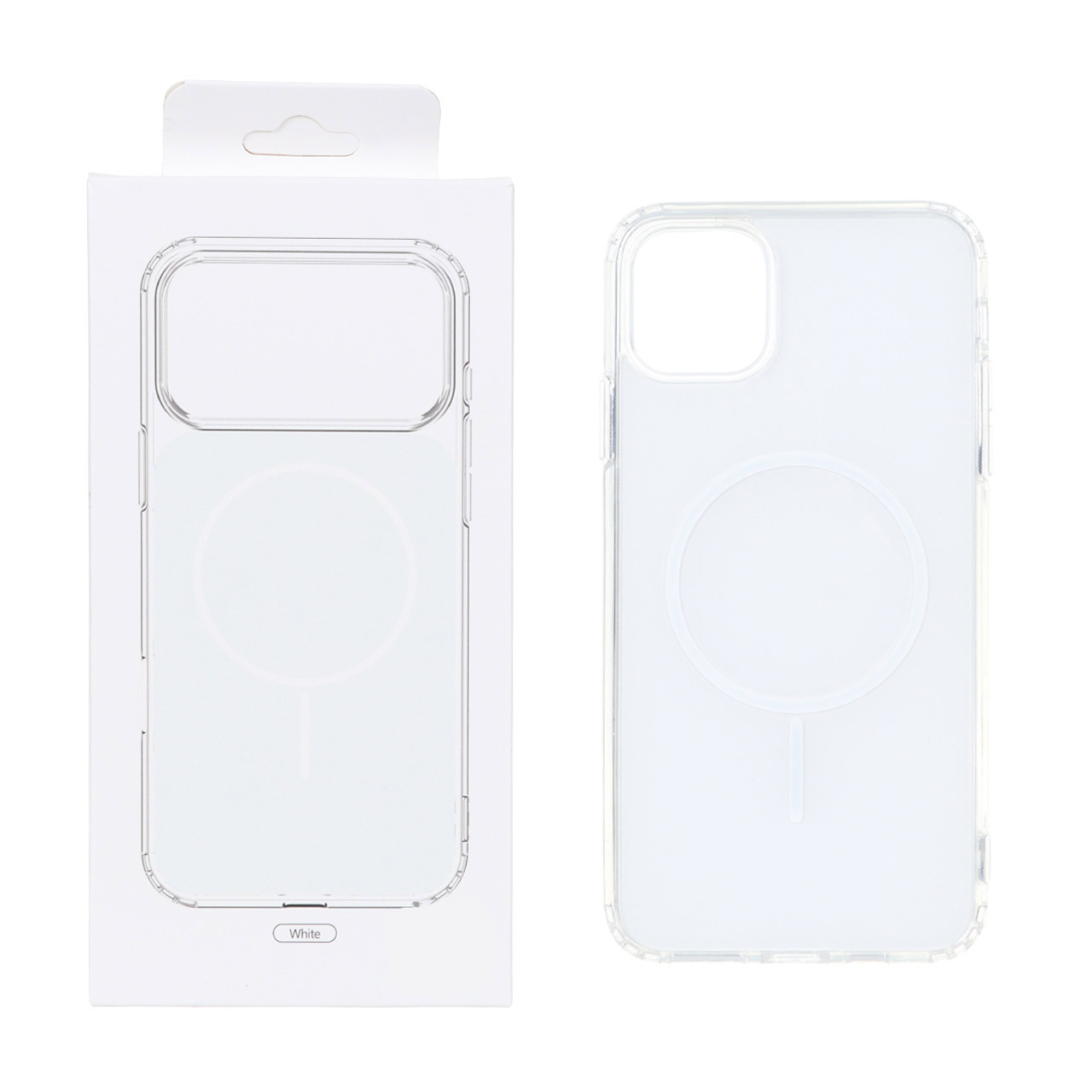 قاب پشت رنگی دور ژله ای با قابلیت شارژ MagSafe مدل Apple iPhone 11 - سفید (پک دار)