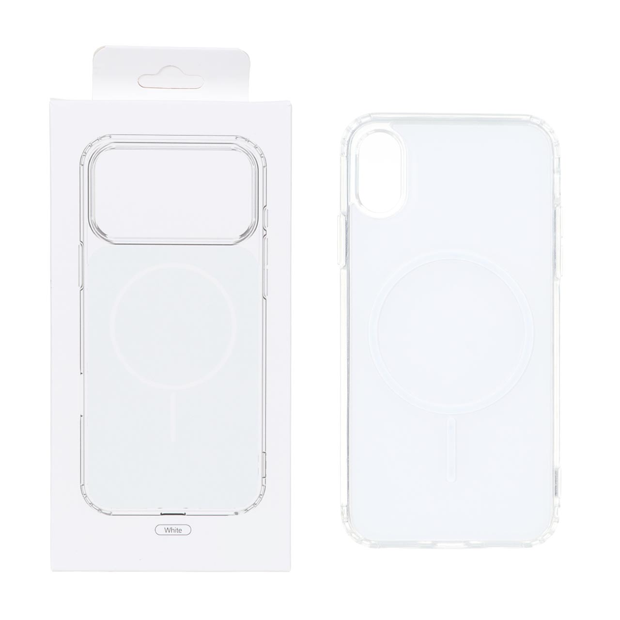 قاب پشت رنگی دور ژله ای با قابلیت شارژ MagSafe مدل Apple iPhone X / iPhone XS - سفید (پک دار)
