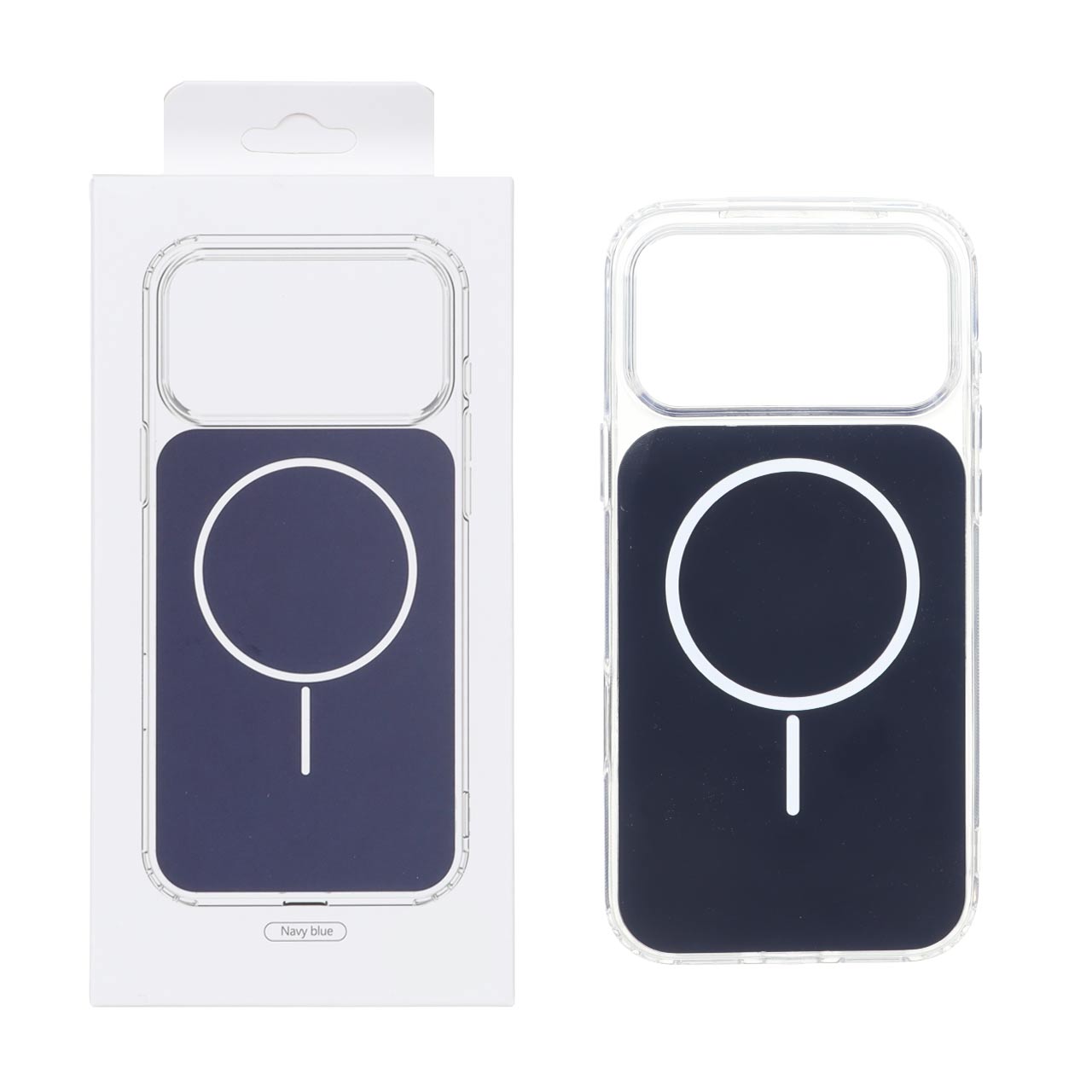 قاب پشت رنگی دور ژله ای با قابلیت شارژ MagSafe مدل Apple iPhone 17 Pro Max - سرمه ای (پک دار)