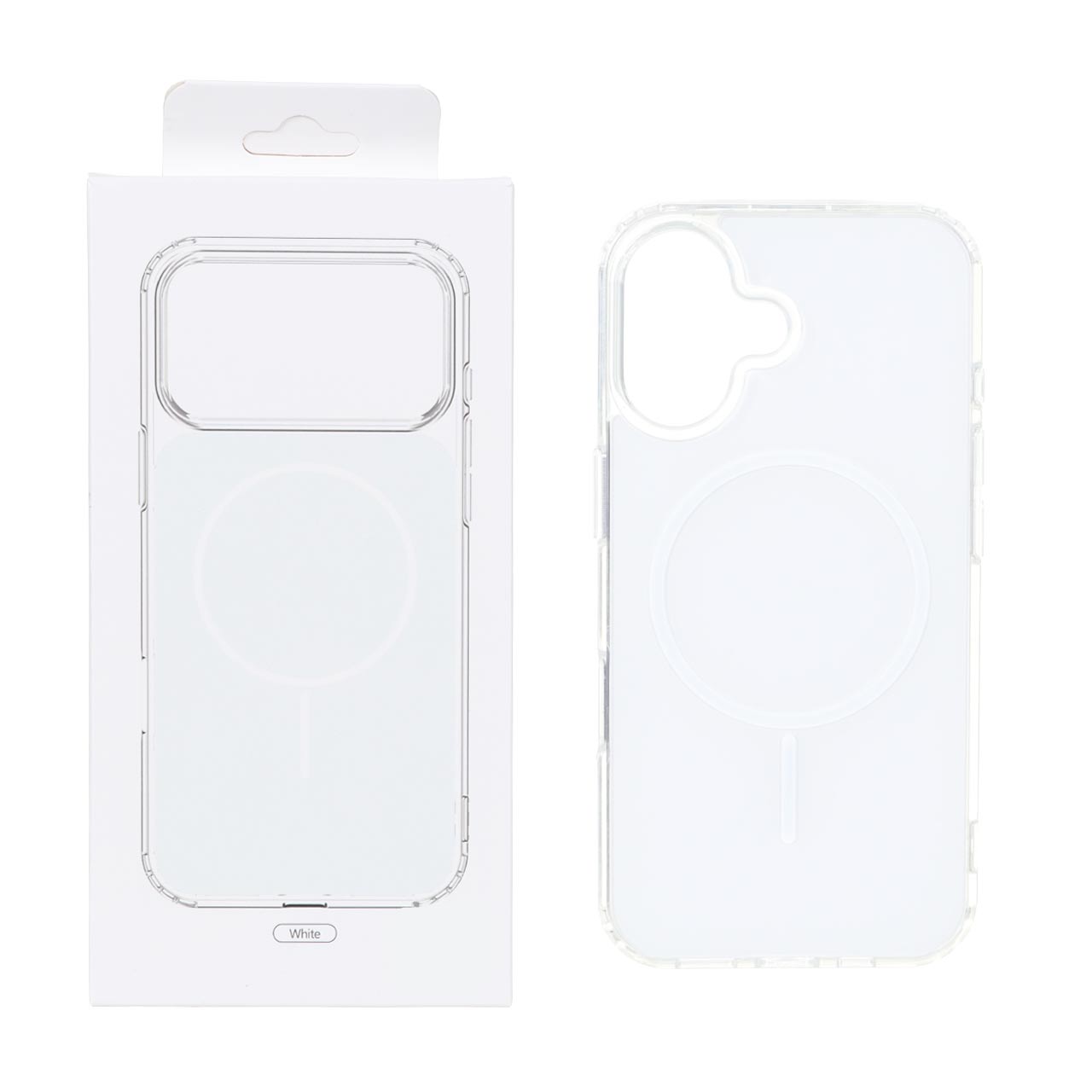 قاب پشت رنگی دور ژله ای با قابلیت شارژ MagSafe مدل Apple iPhone 16 - سفید (پک دار)